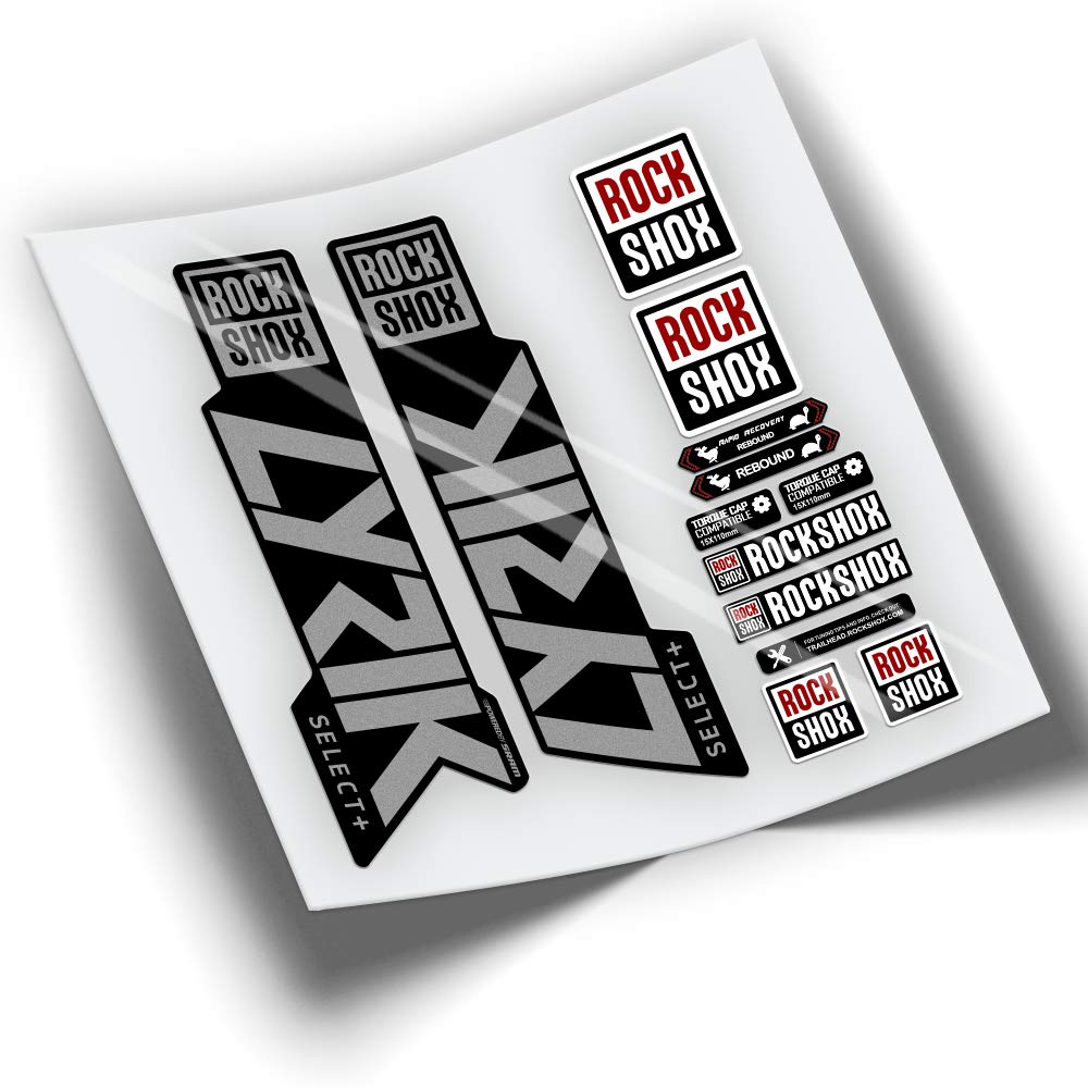 REF:VP372 Rock-Shox LYRIK SELECT Fork Compatible Stickers + 2019-2022 MTB Fork Stickers Decals Vinyl for Mountain Bikes (SILVER CHROME)