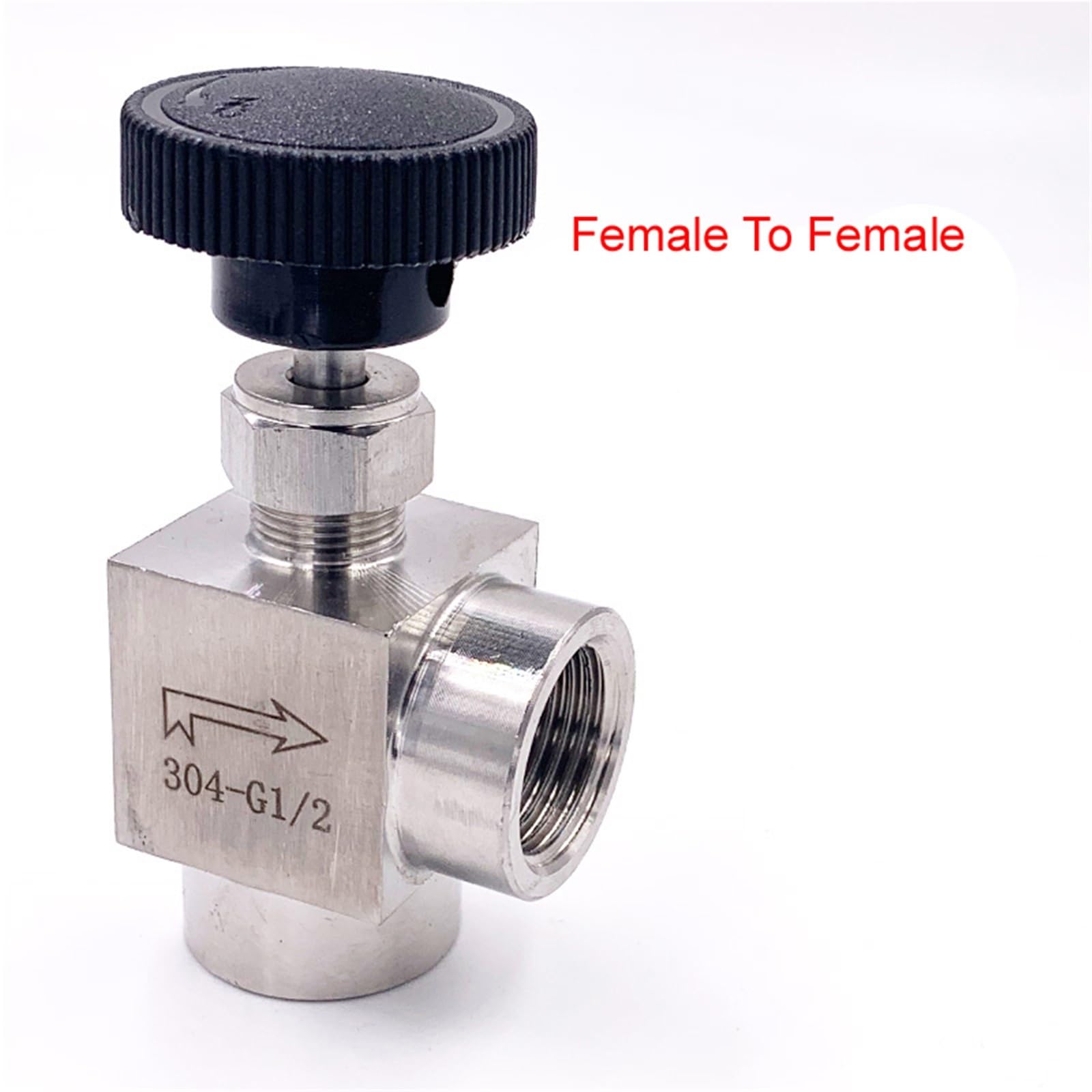 1/8" 1/4" 3/8" 1/2" Kolanko męskie żeńskie 90 stopni Kolanko zaworu iglicowego ze stali nierdzewnej 304 Kontrola przepływu wody, gazu, oleju(3/8"Male)