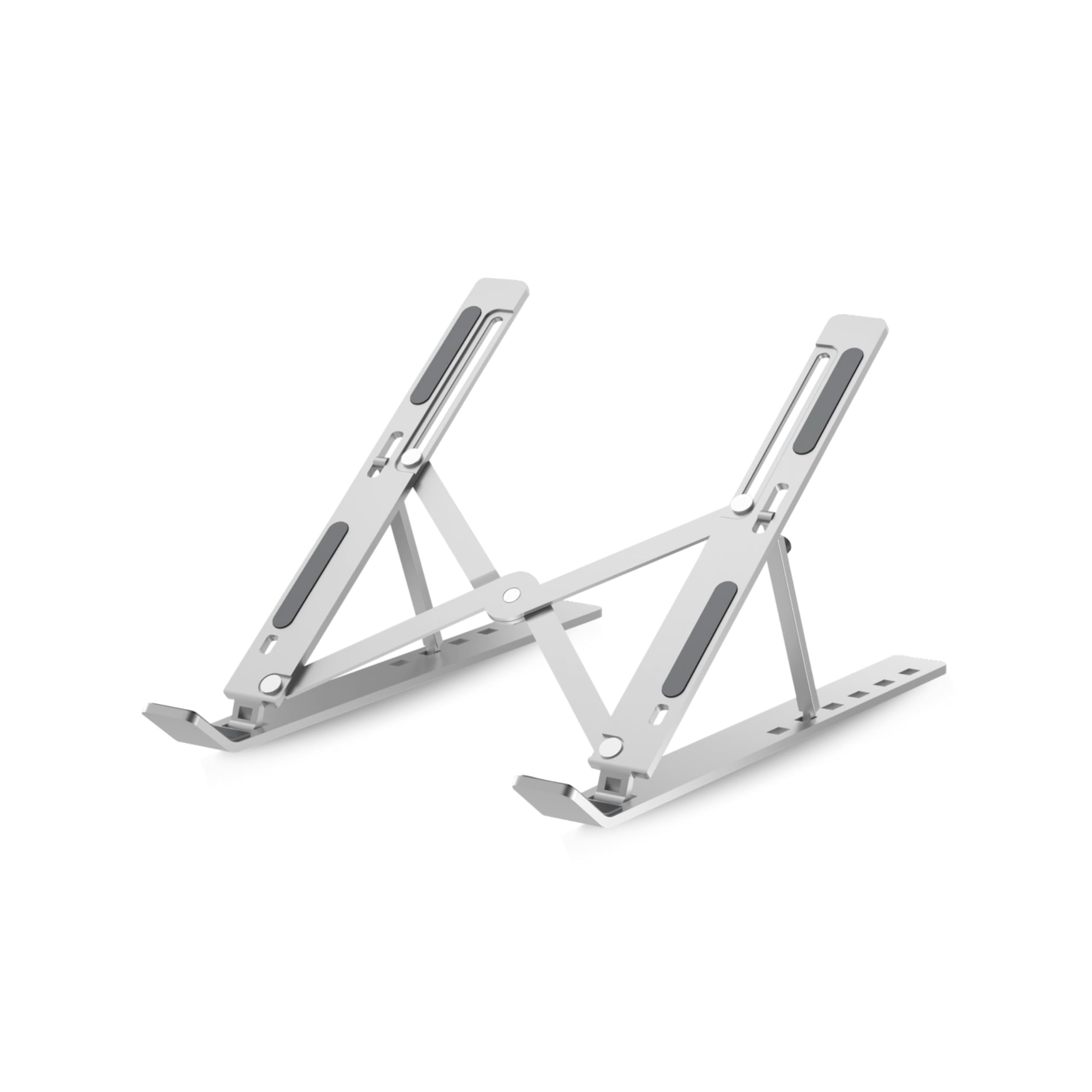 Geonix Trek T3 Aluminium Ergonomic Laptop Stand | 7 Angles Adjustable Tabletop | Anti Slip Rubber Pads | Foldable | Compatible with Laptops Upto 17 inch (Silver)