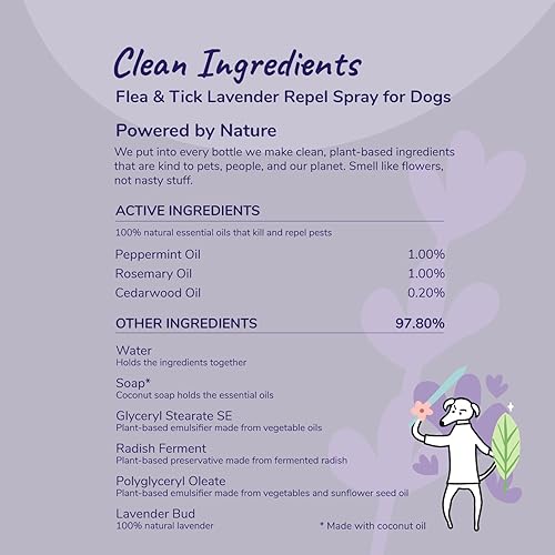 Miniatura 4 de kin+kind Pulverizador para pulgas y garrapatas para perros  Pulverizador para uso doméstico y exterior, spray de prevención para mascotas con