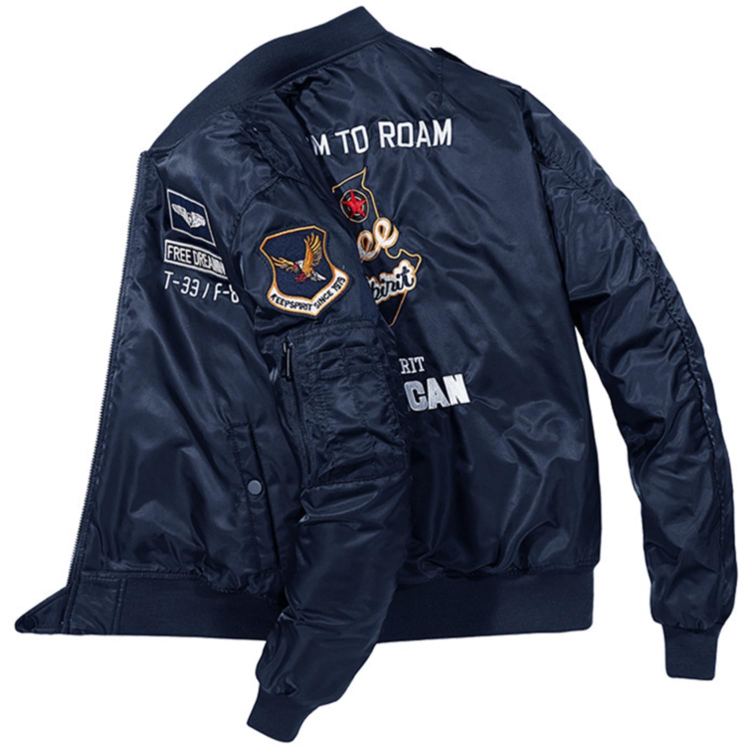 TangDao Chaqueta aviador de Hombre Con Cuello Alto Chaqueta Bomber de Entretiempo Cortavientos Chaqueta de Invierno deportiva