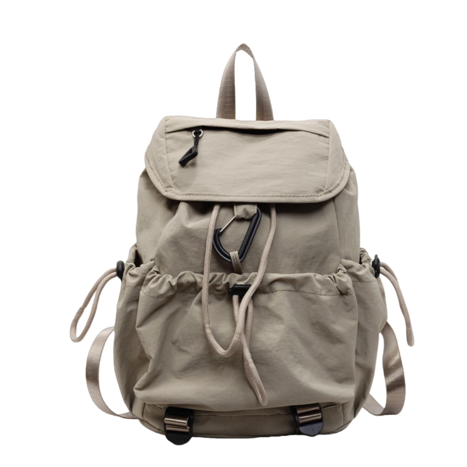 Sac à dos voyage nylon kaki - Finitions soignées et grand compartiment
