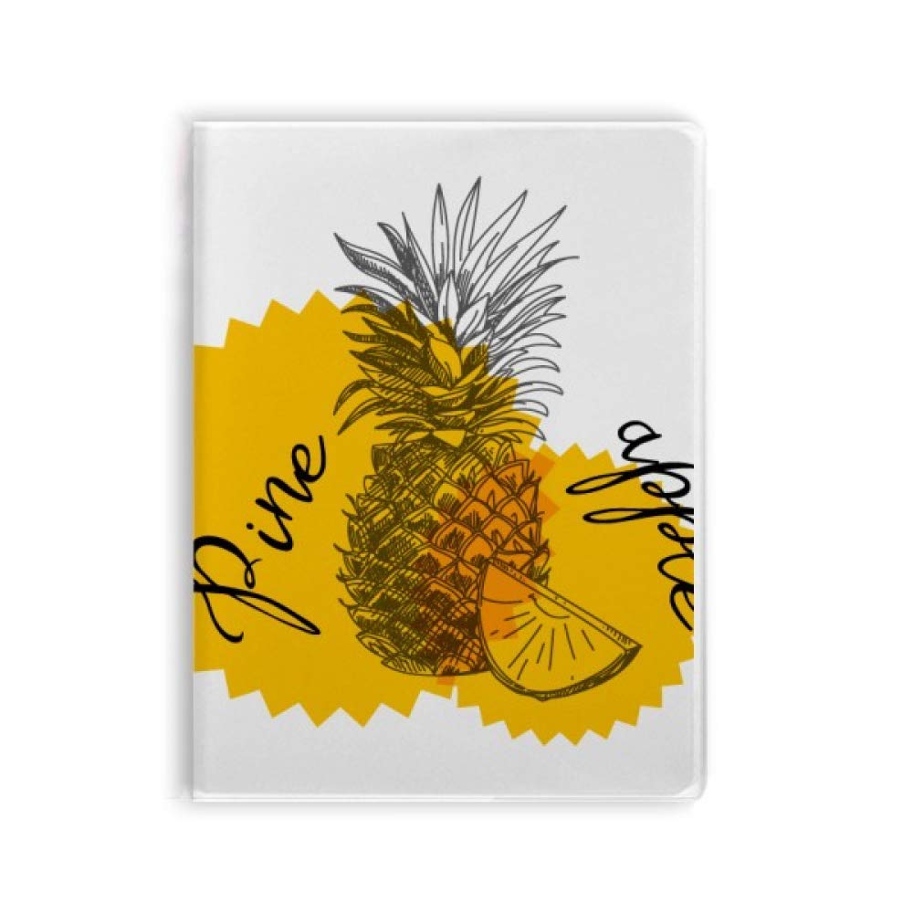 Carnet de notes jaune motif ananas couverture souple format A5 ligné - 4