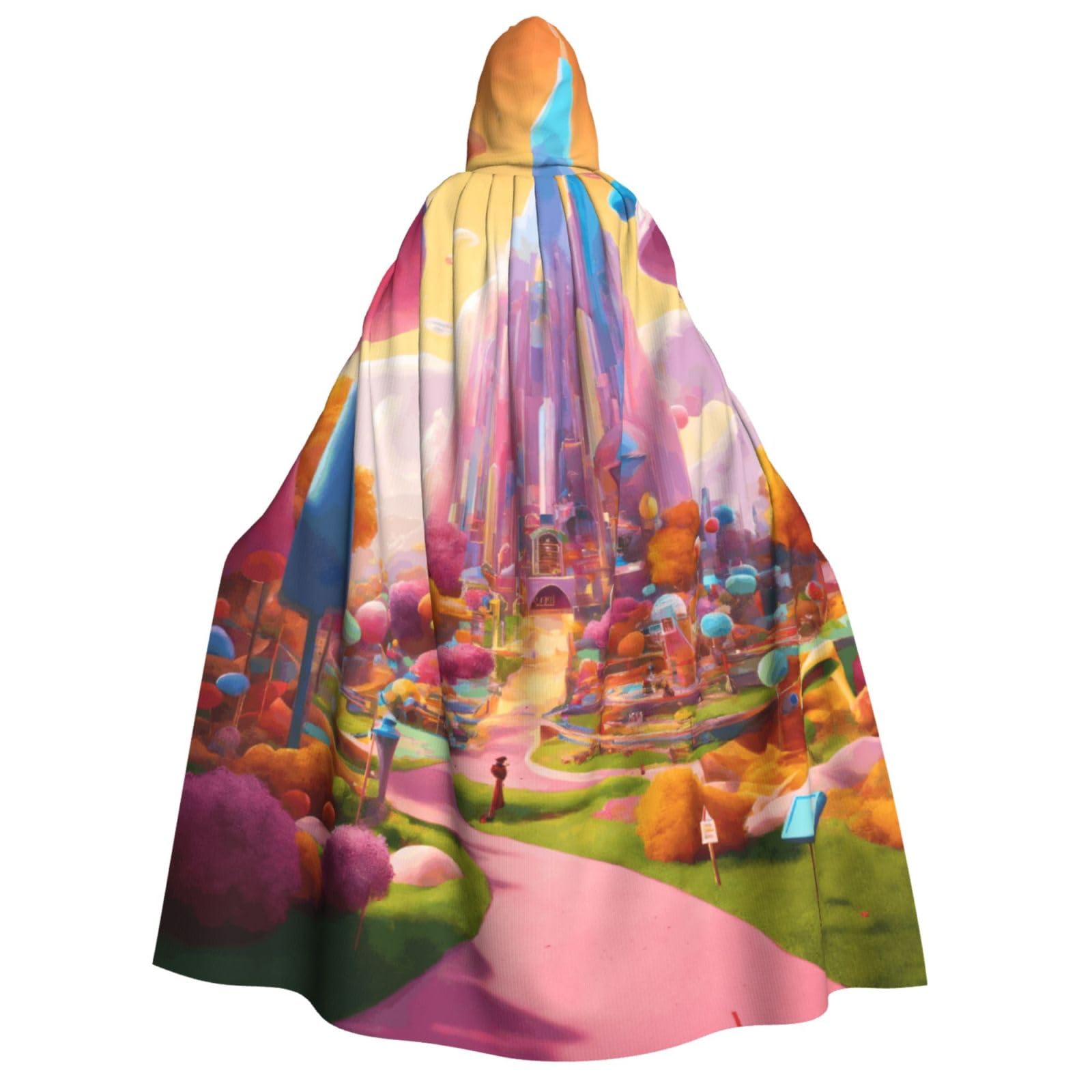 Cape à capuche pour adulte imprimé Candy Land déguisement de cosplay et carnaval - 8
