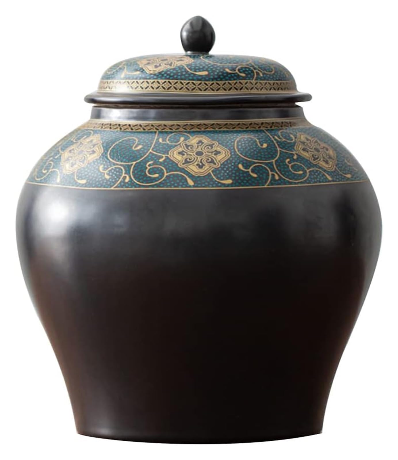 Słoiki z herbatą Dekoracyjne słoiki z imbirem z pokrywkami, retro czarny porcelanowy pojemnik na herbatę na sypką herbatę, ceramiczny słoik do przechowywania z zamkniętą pokrywką, pojemnik na herbatę/