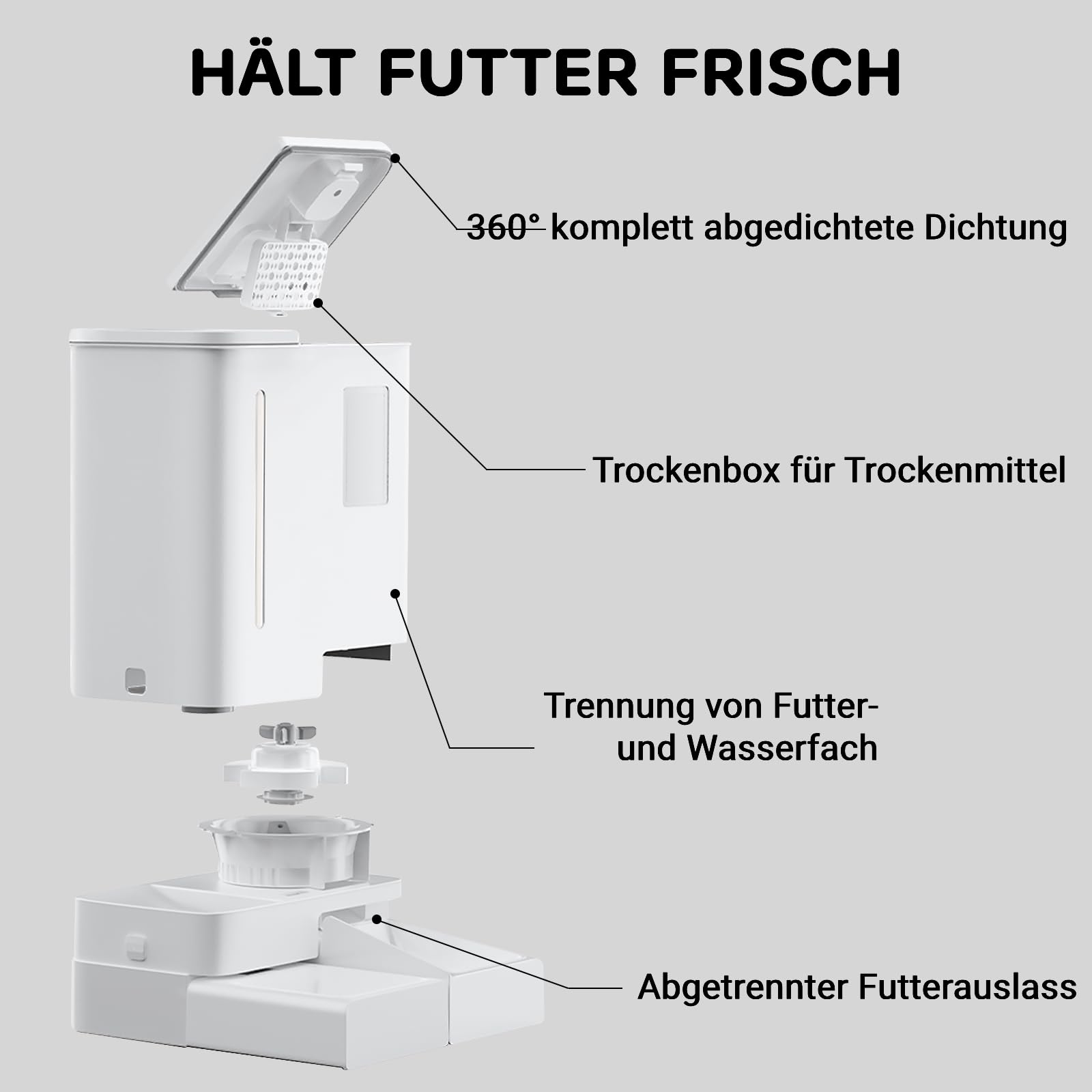 iPettie FW54 5G/2.4GHz WLAN Automatischer Futter- und Wasserspender 2-in-1 für Katzen & Hunde, 8.8L Großes Fassungsvermögen für bis zu 2 Wochen, ideal für berufstätige Tierhalter