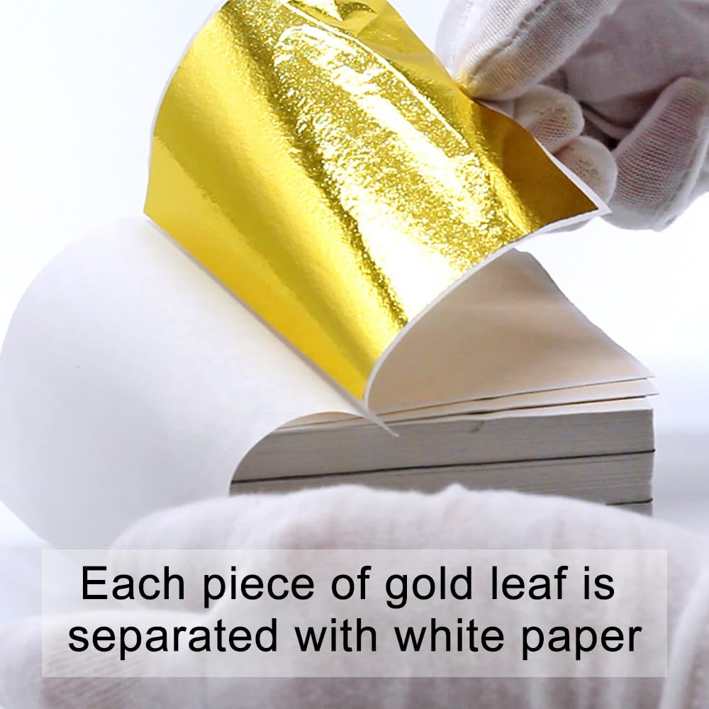 200 Fogli Foglia Oro Imitazione - Per Doratura Artigianato E Decorazioni - Foto 12