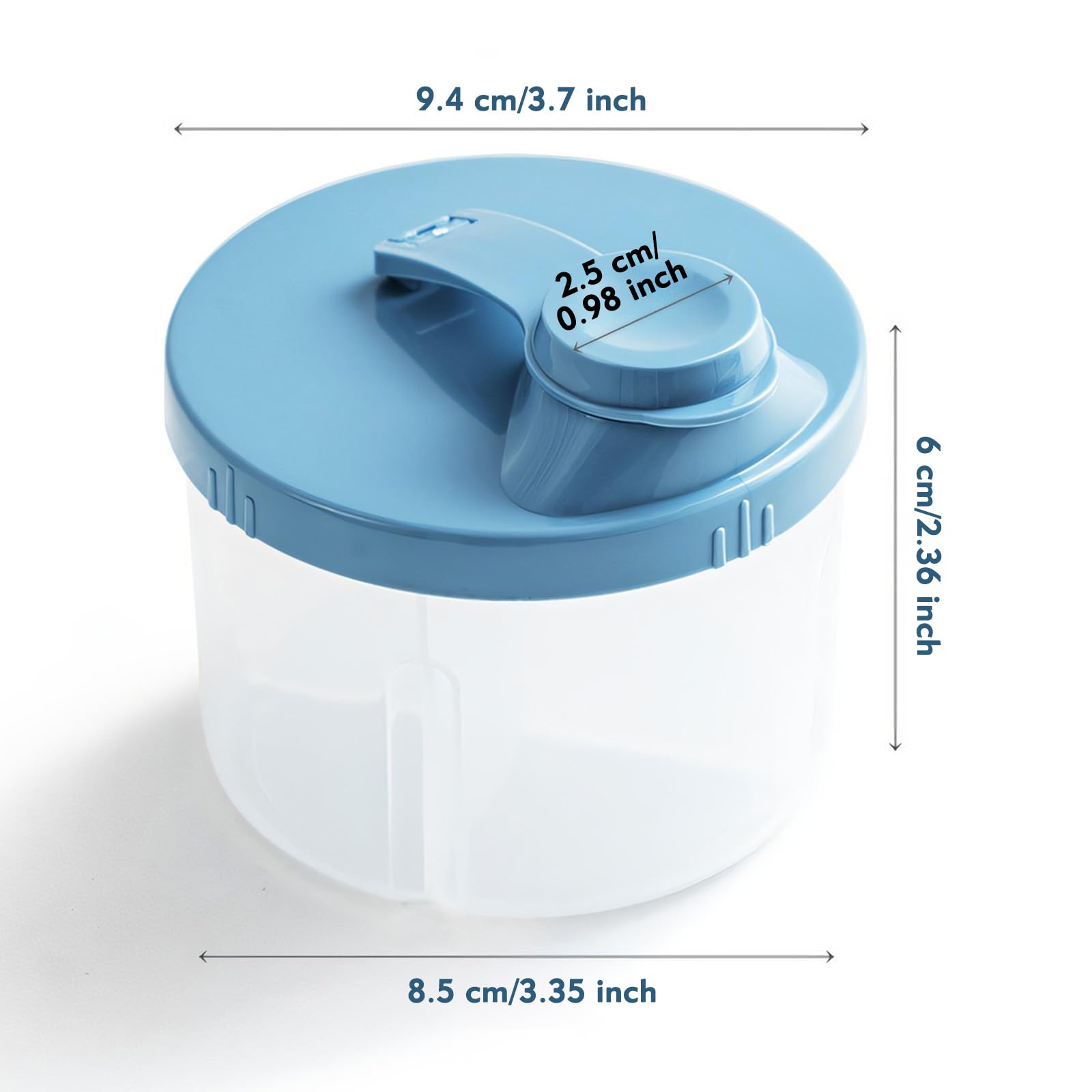 2 Stück Formel-Pulvertöpfe, leicht zu reinigen, tragbarer Formelspender, drehbar mit Abdeckung, Baby-Milchpulverspender, Töpfe, für Einkaufen, Reisen