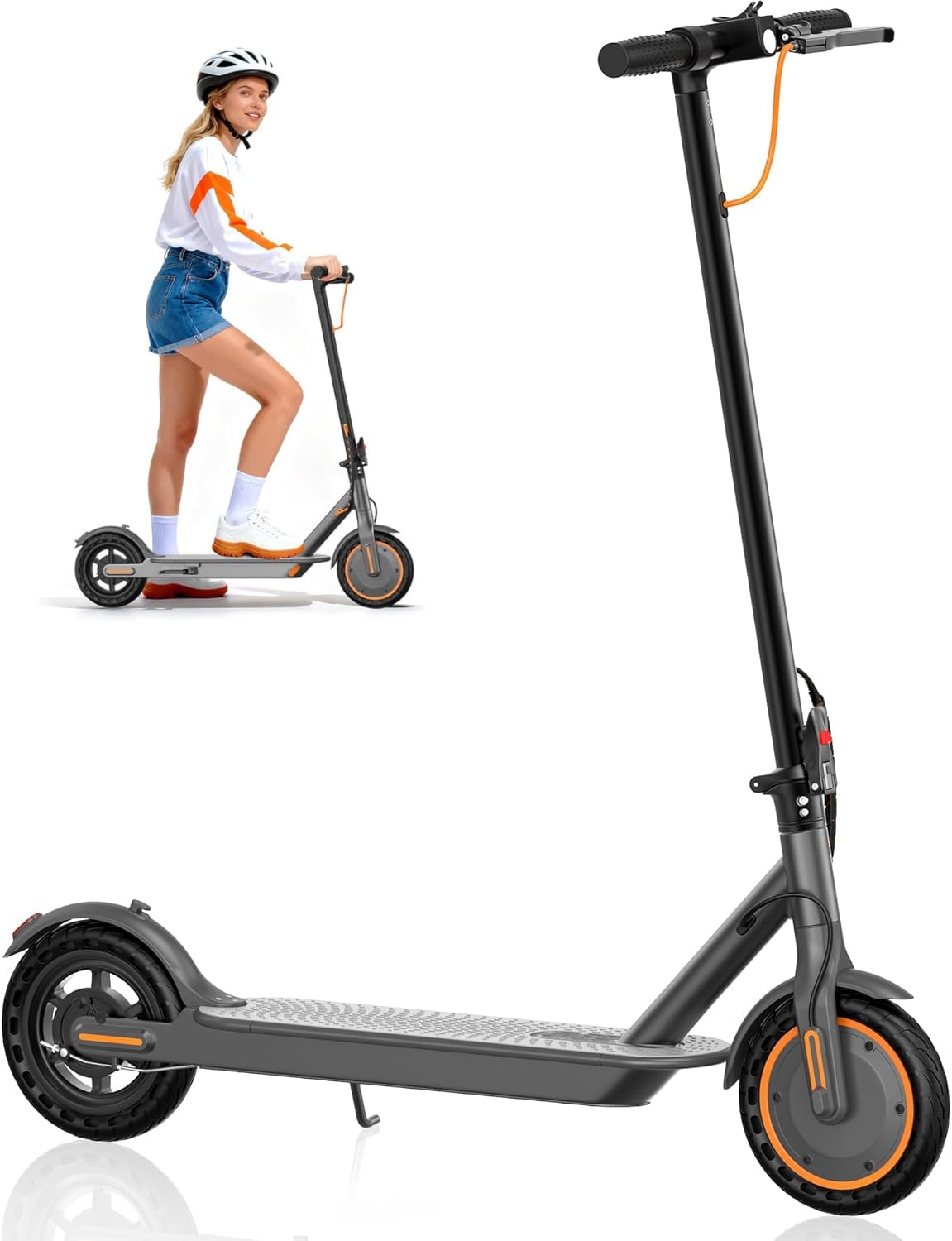Riceel Electric Scooter, Max Speed 25 km/h, Range 20-30 km, 8.5" Solid Tire, Max Load 120 kg, Dual Braking