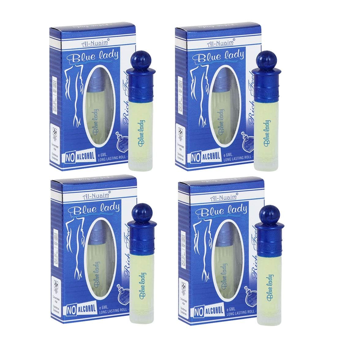 Al-Nuaim Blue Lady Attar Pack of 4 (6 ml Each)