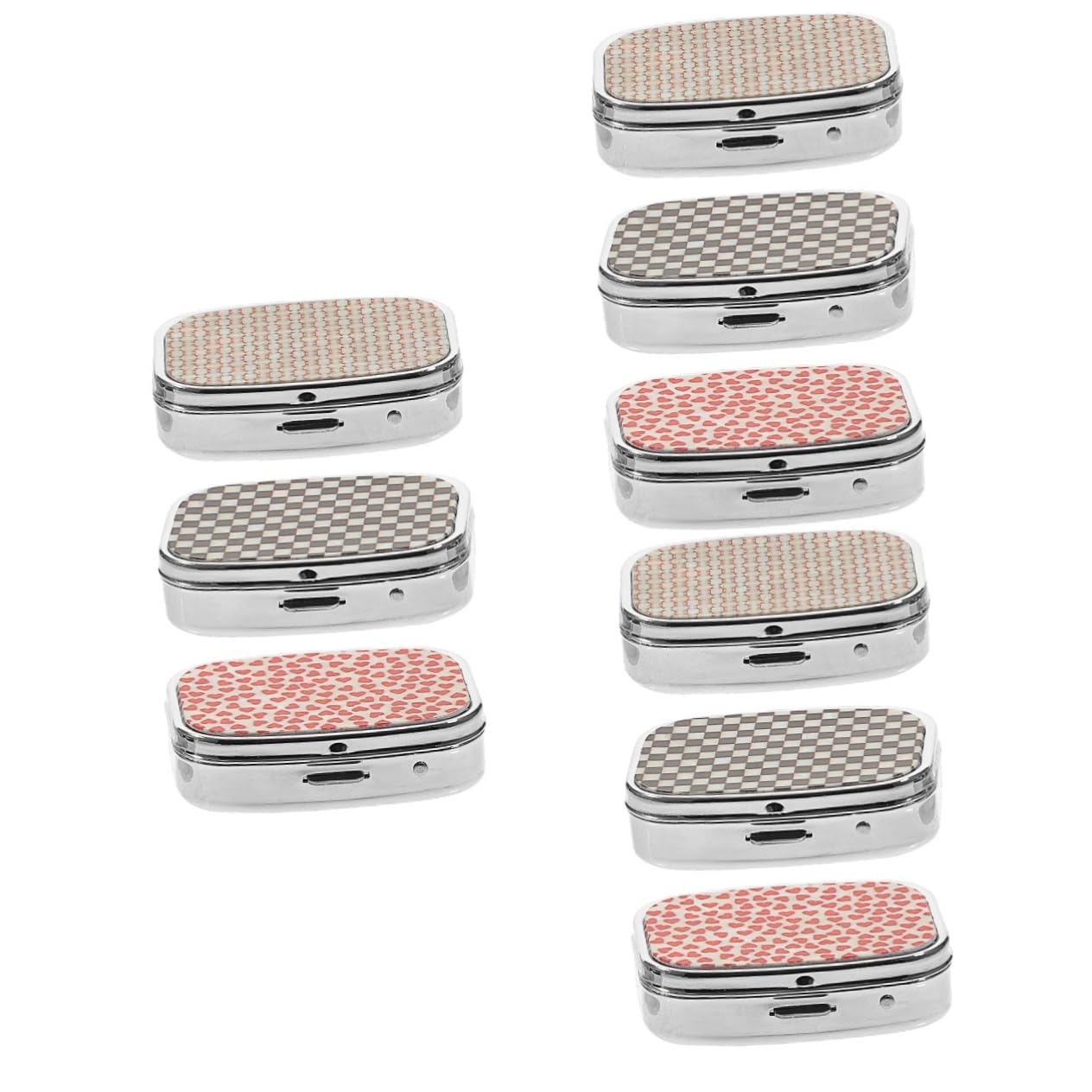 Healeved Lot De 3 Piluliers Portables En Métal À 2 Compartiments Boîte De Rangement Pour Organiseur Hebdomadaire Étanche 3 Pièces X 3