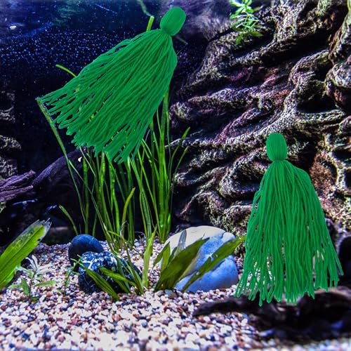 TTFdacai 2PCS Fish Spawning Mops Fish Breeding Aquatic Plant Fish Hideout for Aquarium Floating Fish Grass for breeding spawning Fish, Aquarium Fish Fry Hiding Decorations, Green