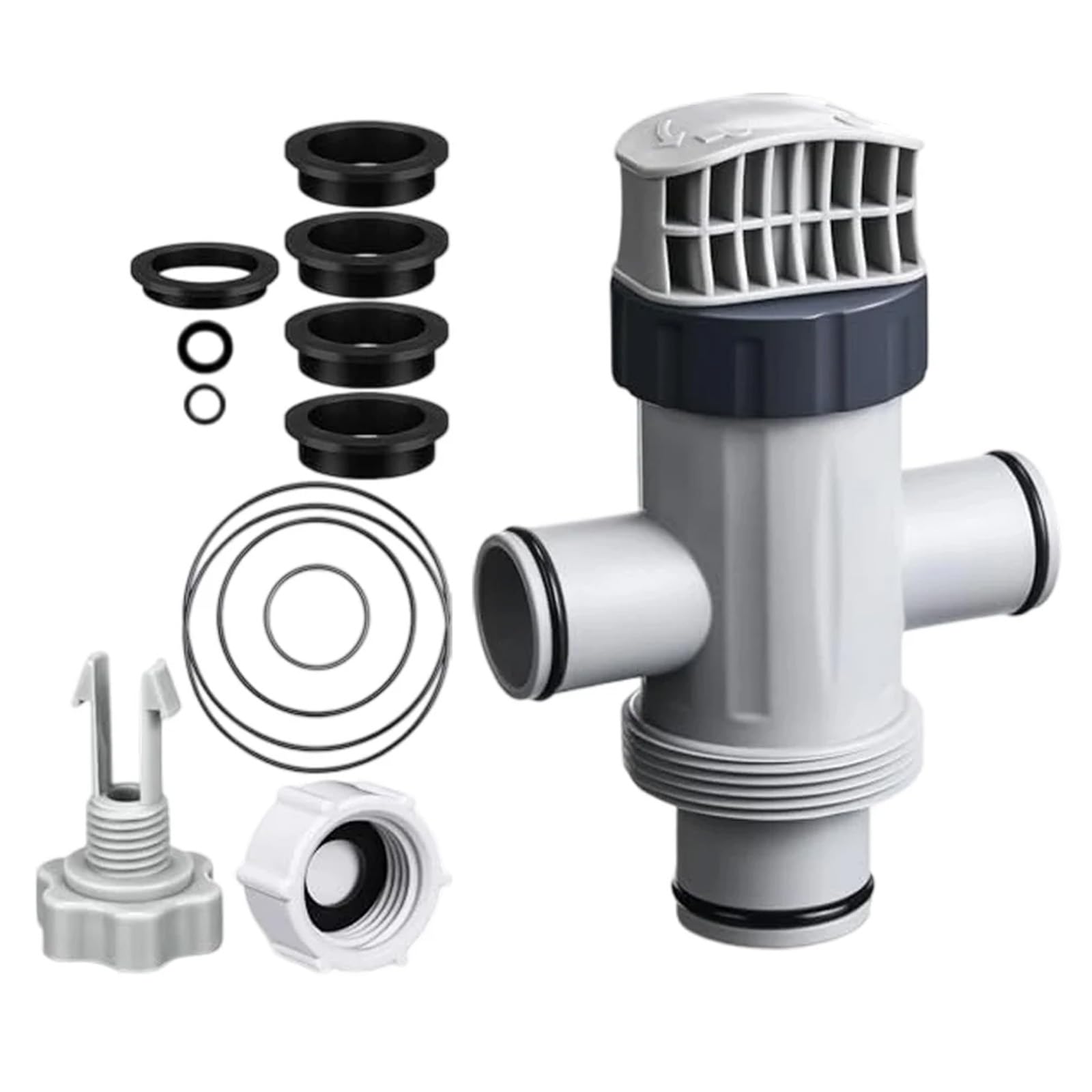 ERRORY Pool Plunger Valves Drain Cap Set, Plastics Leak-Proof Design for Pumps Systems with Secure Seal Pool Maintenance Set