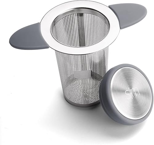 Simple Modern Infusor de té reutilizable colador más empinado para hojas sueltas, malla de acero inoxidable 188, gris pizarra
