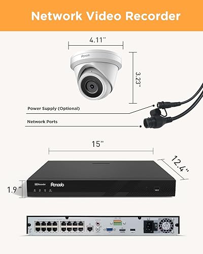 Miniatura 7 de Sistema de cámara de seguridad de 16 canales, 16 cámaras IP con cable de 5 MP PoE para exteriores, detección humana AI, micrófono integrado, acceso