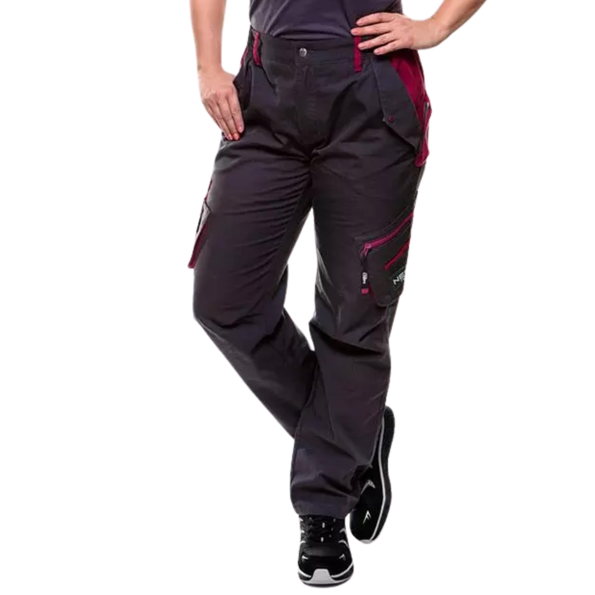 NEO TOOLS Damen Arbeitshose oder SET mit Fleece-Arbeitsjacke und Hose Gr. S-XXL, Hose mit Viele Multifunktionale Taschen, ausprofilierter Kniebereich, Warme Fleece Jacke