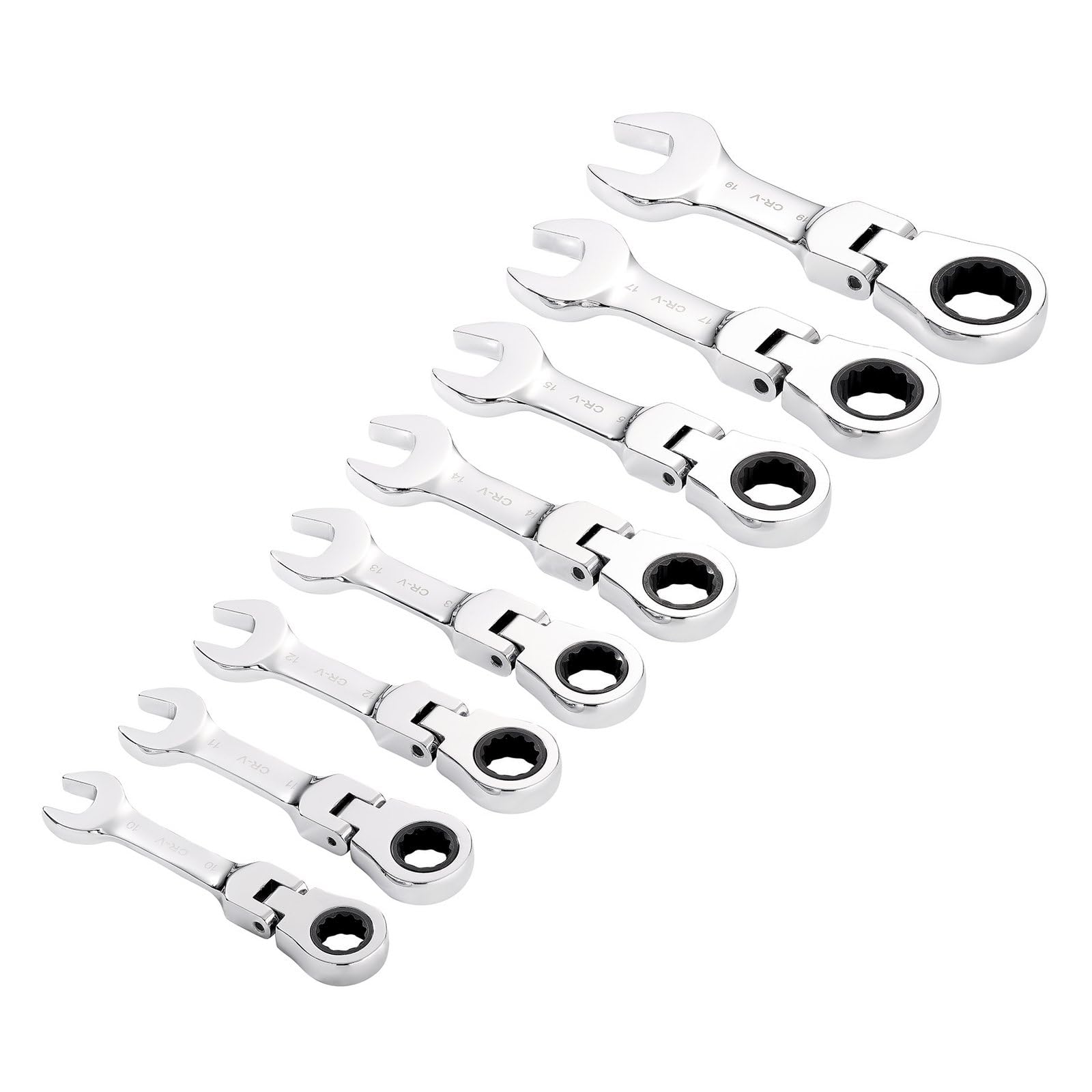 Draper  Draper Hi-Torq Metric Stubby Flexible Head Ratchet Combination Spanner Set (8 Piece) 27982 from B&Q