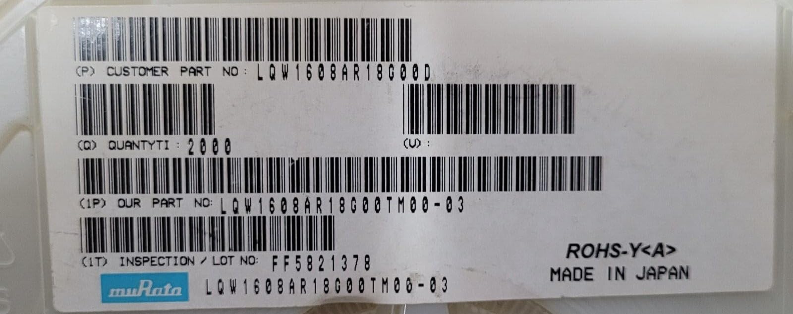 Generic (10 PCS) LQW1608AR18G00 MURATA