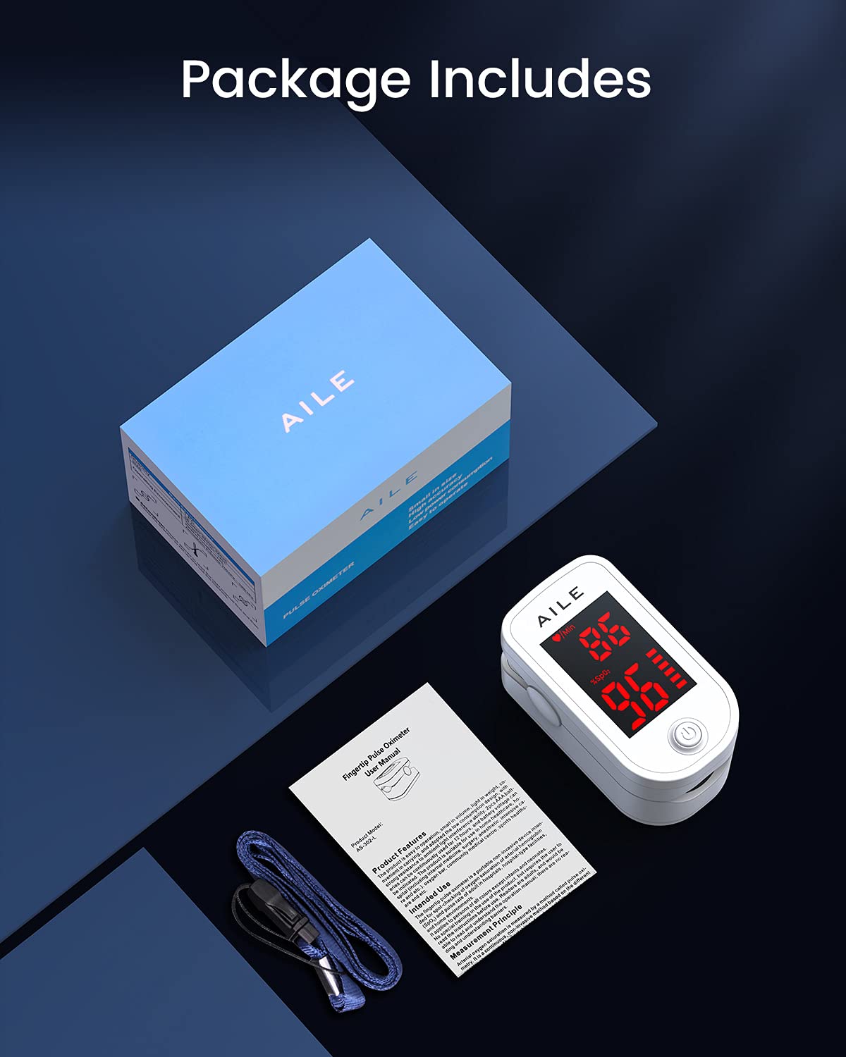 [2022] AILE Pulse Oximeter Oxygen Monitor Finger Adults Accurate Fast