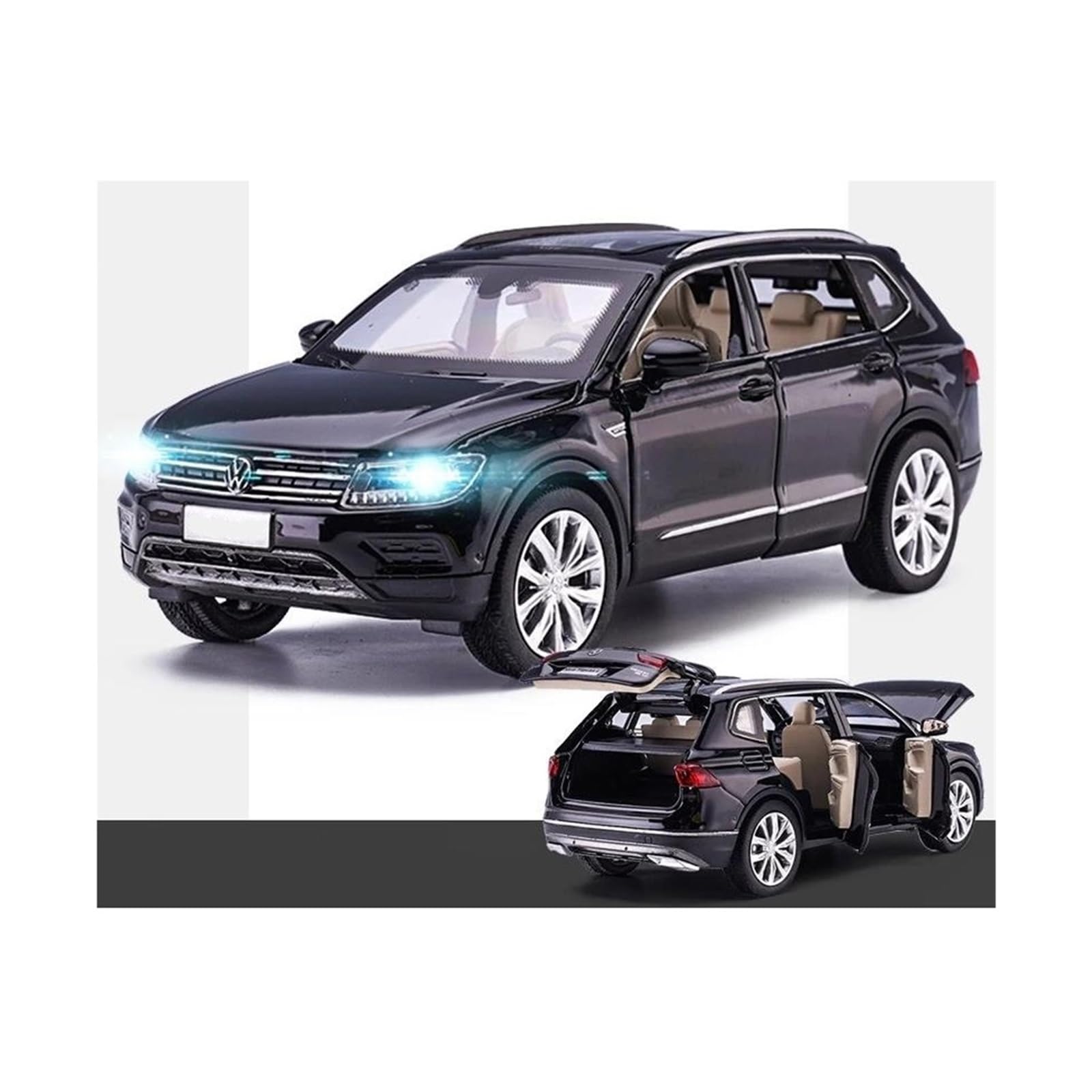 Auto Modell im Maßstab 1/32 for Tiguan L SUV Legierung Druckguss-Automodell Kollektion Souvenir Display Automodell Geeignet für Ausstellung(White)