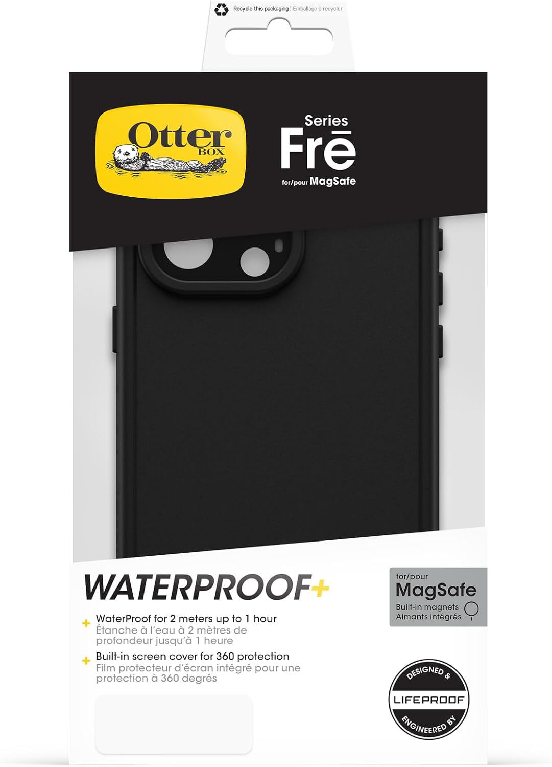 OtterBox Fre MagSafe iPhone 15 Pro Max Case, Black, US Military MIL Standard