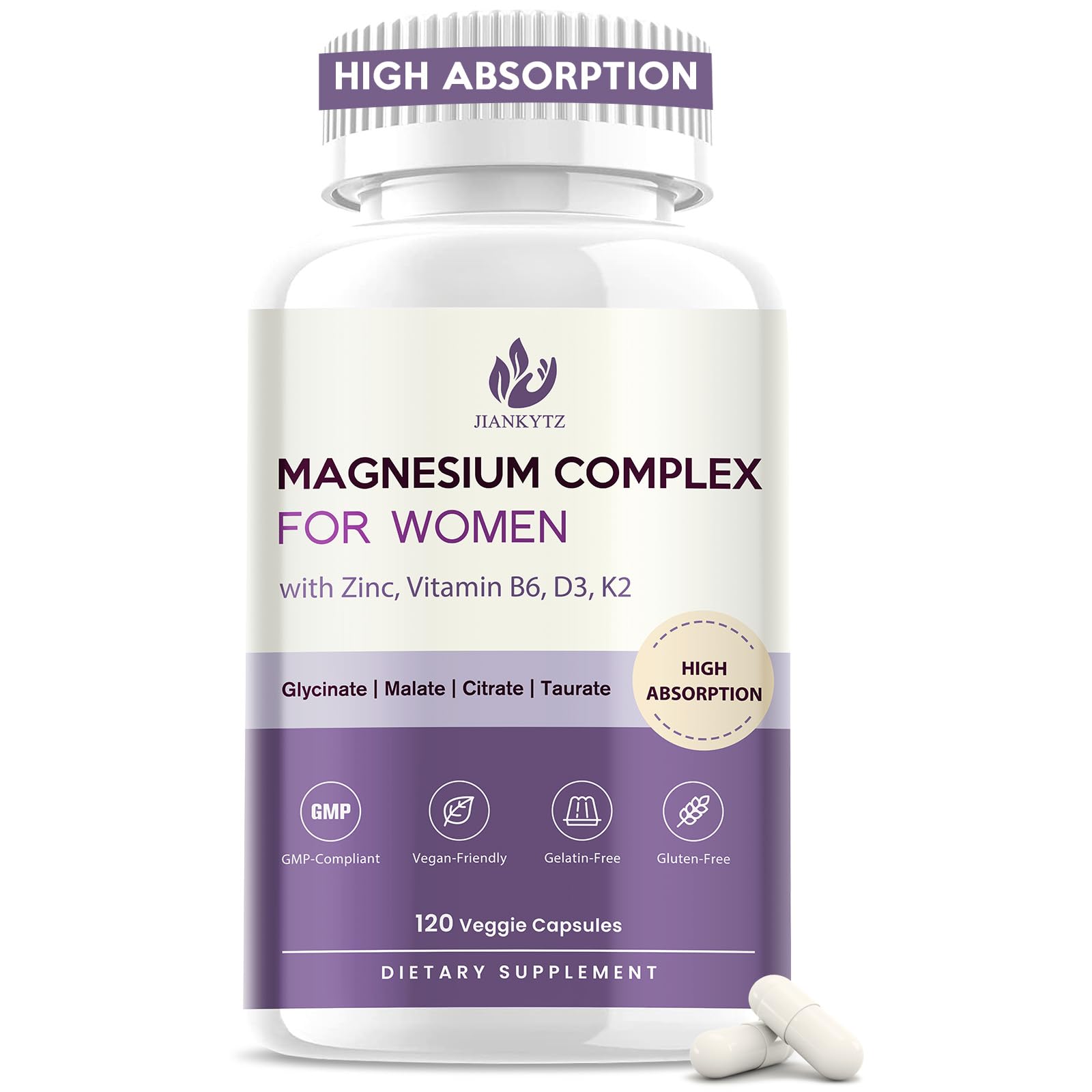 Magnesium Complex for Women 320mg for Zzz, Relaxati0n, B0nes Support, Vegan