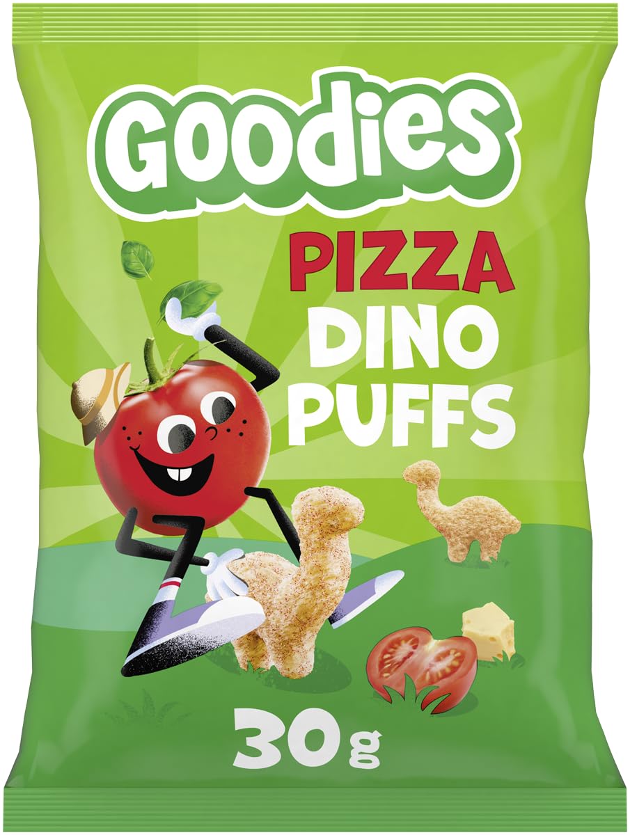 Goodies, Snack para Niños Sabor Pizza, Llama Puff Horneado con Trigo Integral y Queso, Forma Divertida, 30g
