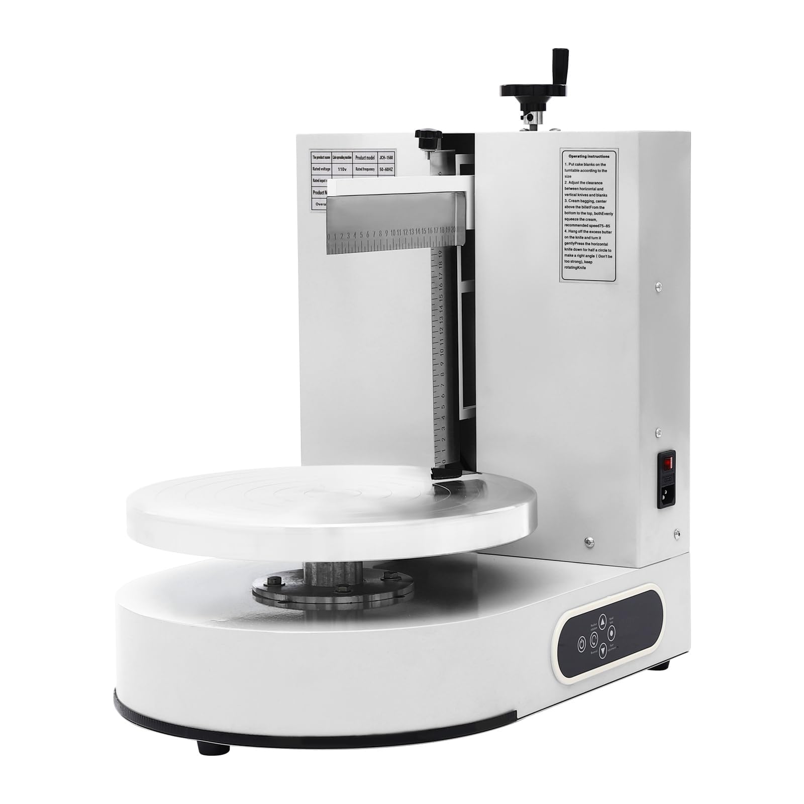 Macchina per glassare la Torta da 200 W, Macchina elettrica per Decorare la Torta, Apparecchio per glassare Automatico da 4-12 Pollici, Spalmatore Regolabile per Rivestimento di Crema White