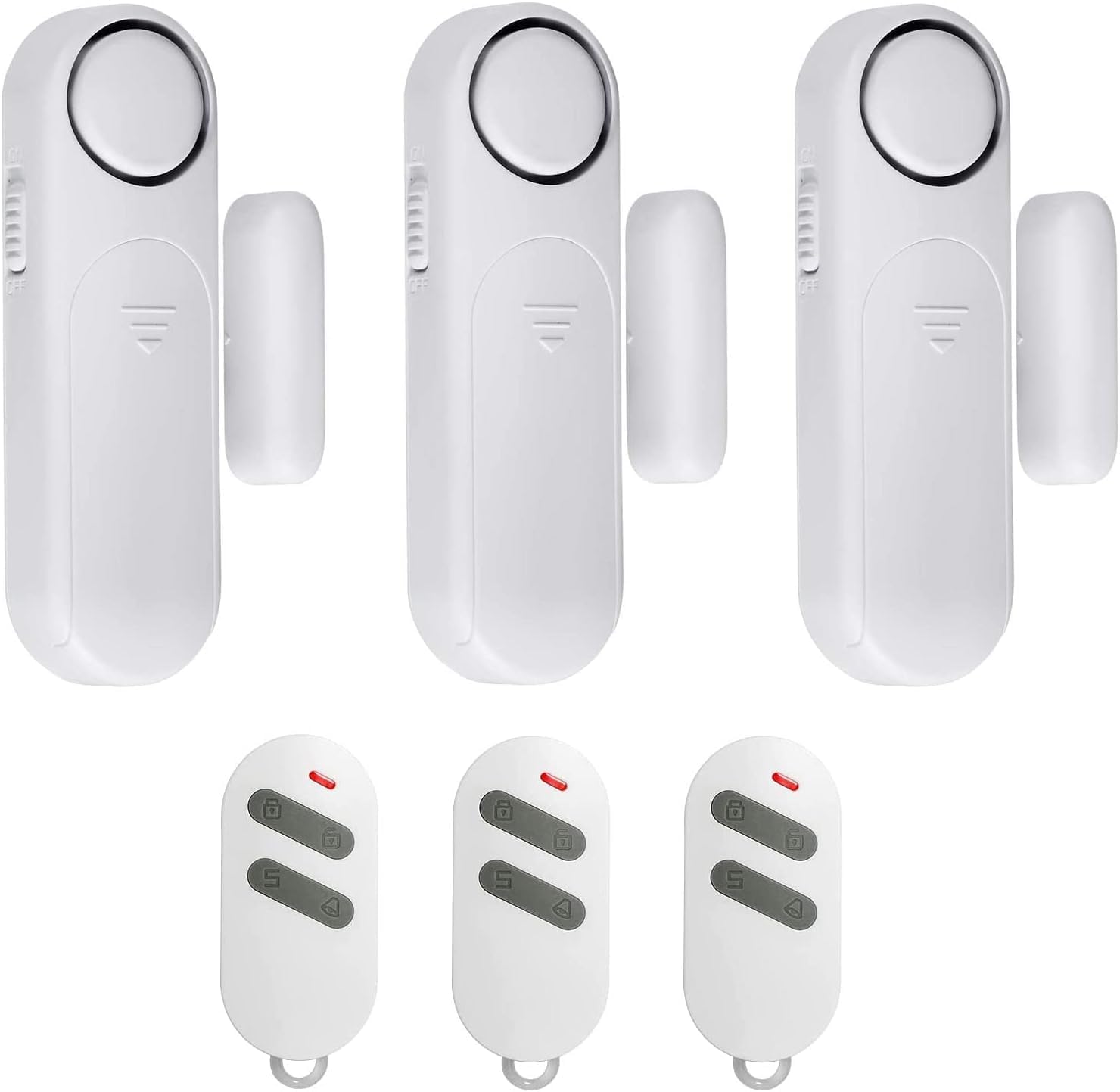 TOWODE Alarmanlage Haus & Wohnung - 3er Set Tür- und Fensteralarm mit Fernbedienung, 120dB Lauter Einbruchschutz, Kabelloser Türsensor & Fenstersensor, Kindersicherung, 3 Modi & SOS-Funktion