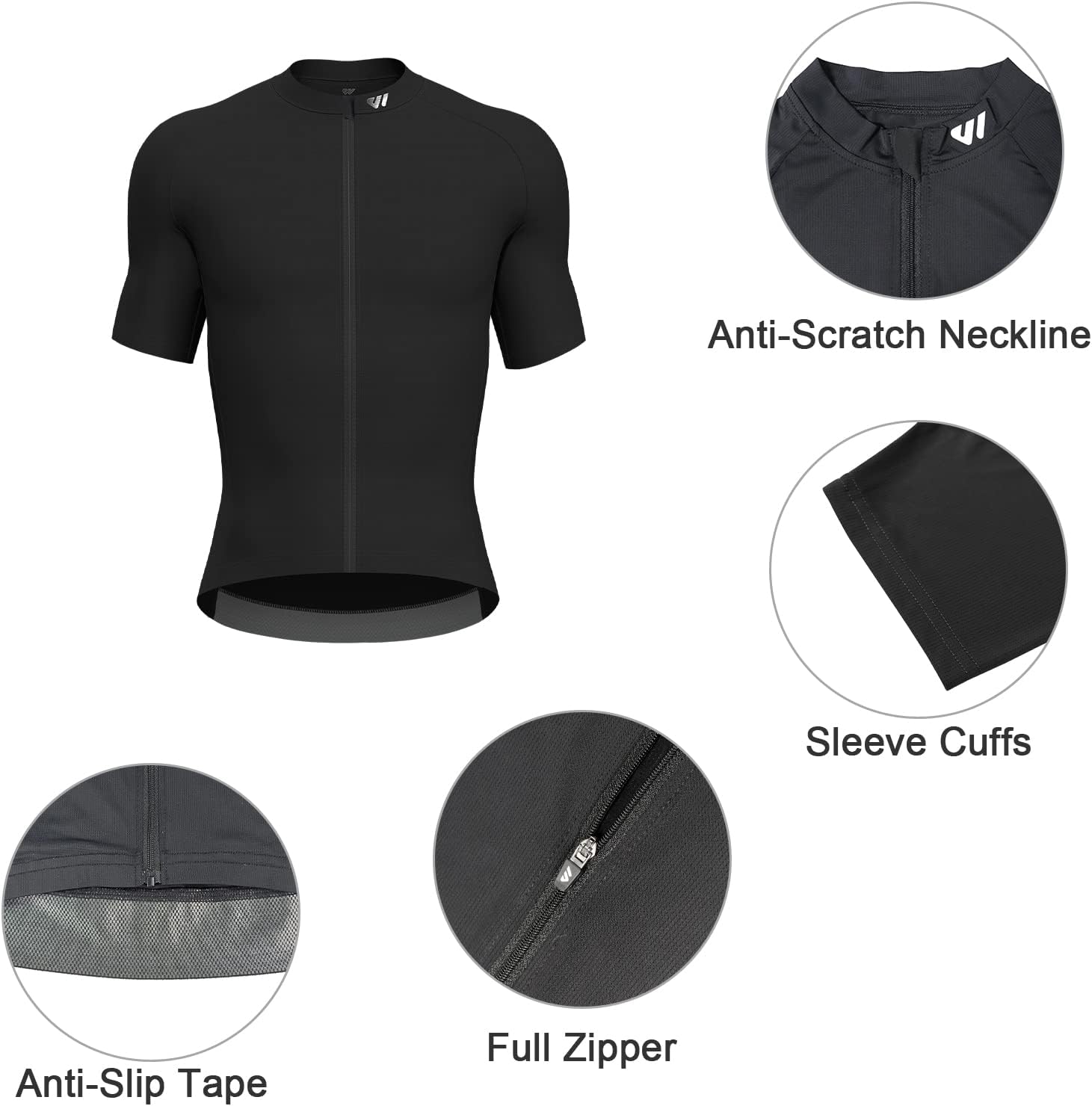 Lo.gas Cycling Jersey Men Short Sleeve, Road Bike Jerseys Full Zipper with Pockets, Bicycle Clothing Breathable Quick Dry - Image 3