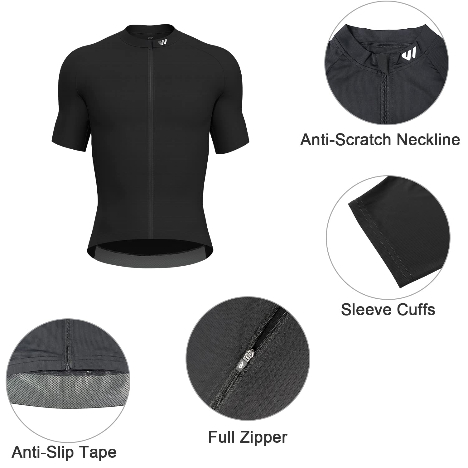 Lo.gas Cycling Jersey Men Short Sleeve, Road Bike Jerseys Full Zipper with Pockets, Bicycle Clothing Breathable Quick Dry