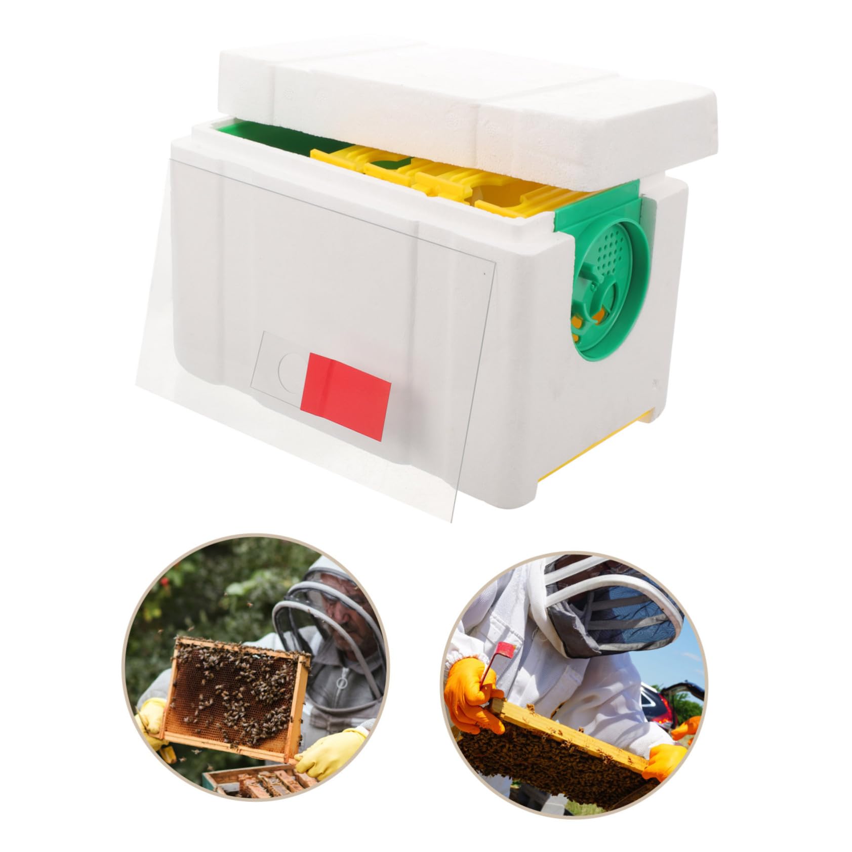 Happyyami Scatola Per Allevamento Api e Arnia Di Accoppiamento in Plastica Resistente Per Apicoltura Da Giardino e Balcone, Kit Attrezzature Per Apicoltori Struttura Compatta e Trasportabile