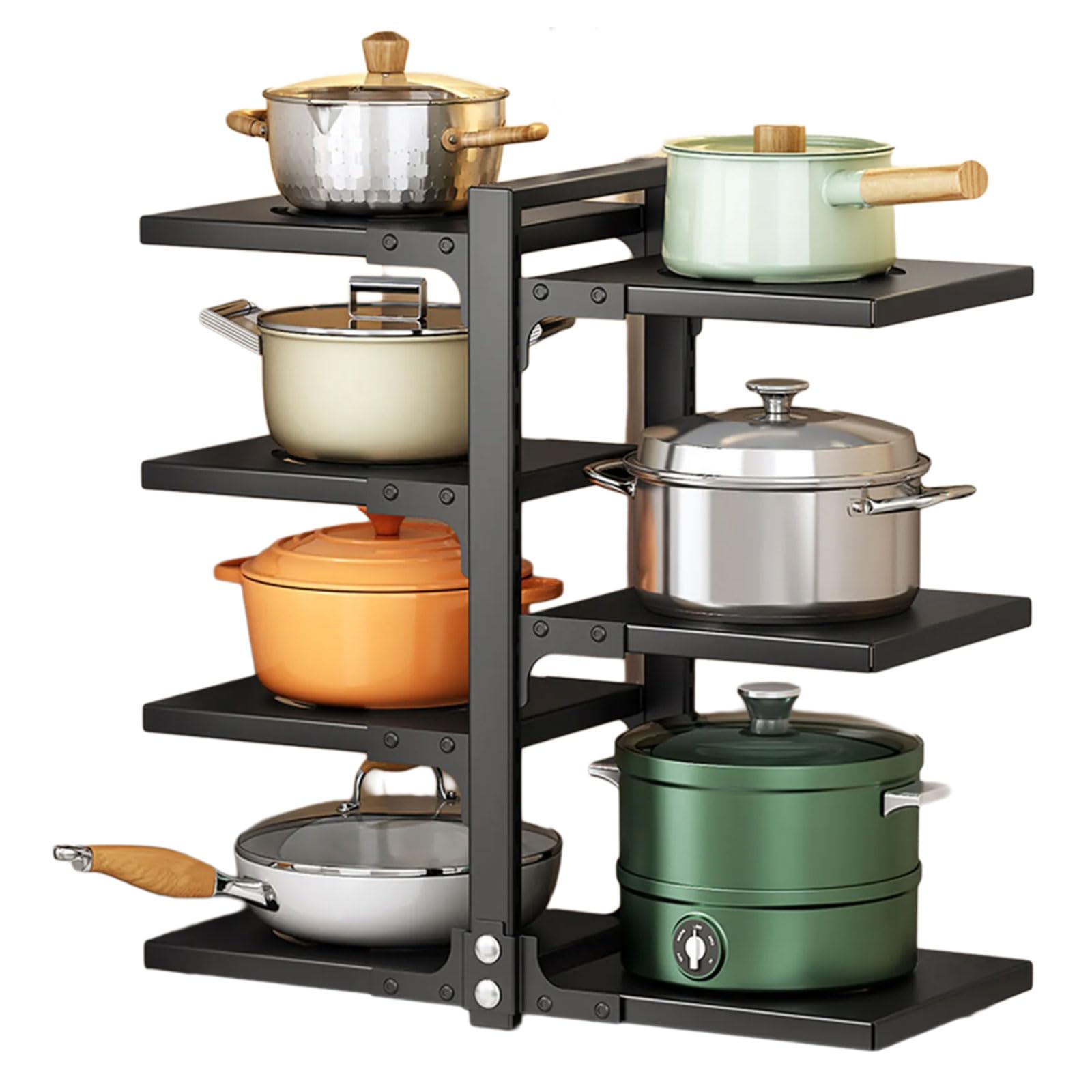 Hsioluted Coated Rusts Resistant Pots Rack Pots Storage Solution Stand Holder Rack for Sinks Stove and Cabinets Kitchen