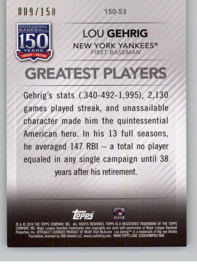 Amazon.com: 2019 Topps 150 Years of Professional Baseball 150th