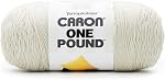 Caron One Pound Off White Yarn - 2 Pack of 454g/16oz - Acrylic - 4 Medium (Worsted) - 812 Yards - Knitting/Crochet