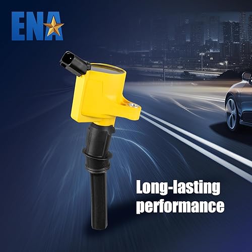 Miniatura 5 de ENA Juego de 8 bobinas de encendido amarillas y bujía de platino compatibles con Lincoln Mercury Ford F150 E150 E250 Expedition Explorer Crown