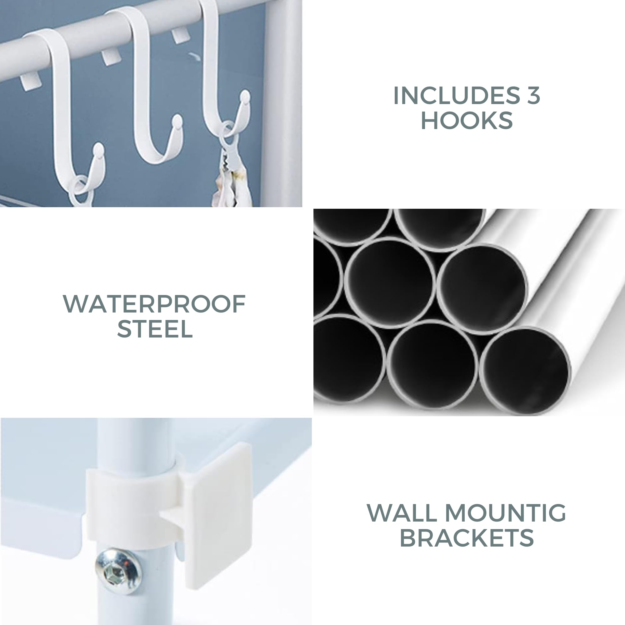MAGIC SELECT Estantería sobre Lavadora | Estante de Almacenamiento Impermeable | Estante Organizador Multiusos | Ahorra Espacio con 3 Baldas | Patas Ajustables en Altura