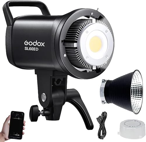 Godox SL60 SL60IID 70W COB LED luz de video, CRI96+TLCI97+Luz diurna 5600200K 8 efectos FX incorporados Bowens Mount Luz continua para estudio de