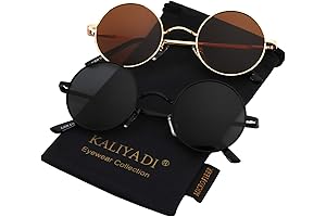 Round Polarized Sunglasses for Men Women: Classic Retro Style with UV Protection