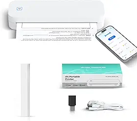 Impressora de Tatuagem Portátil, Máquina de Transfer Térmica A4 com Bluetooth e USB, para Estúdio, Viagem e Escritório (Branco)