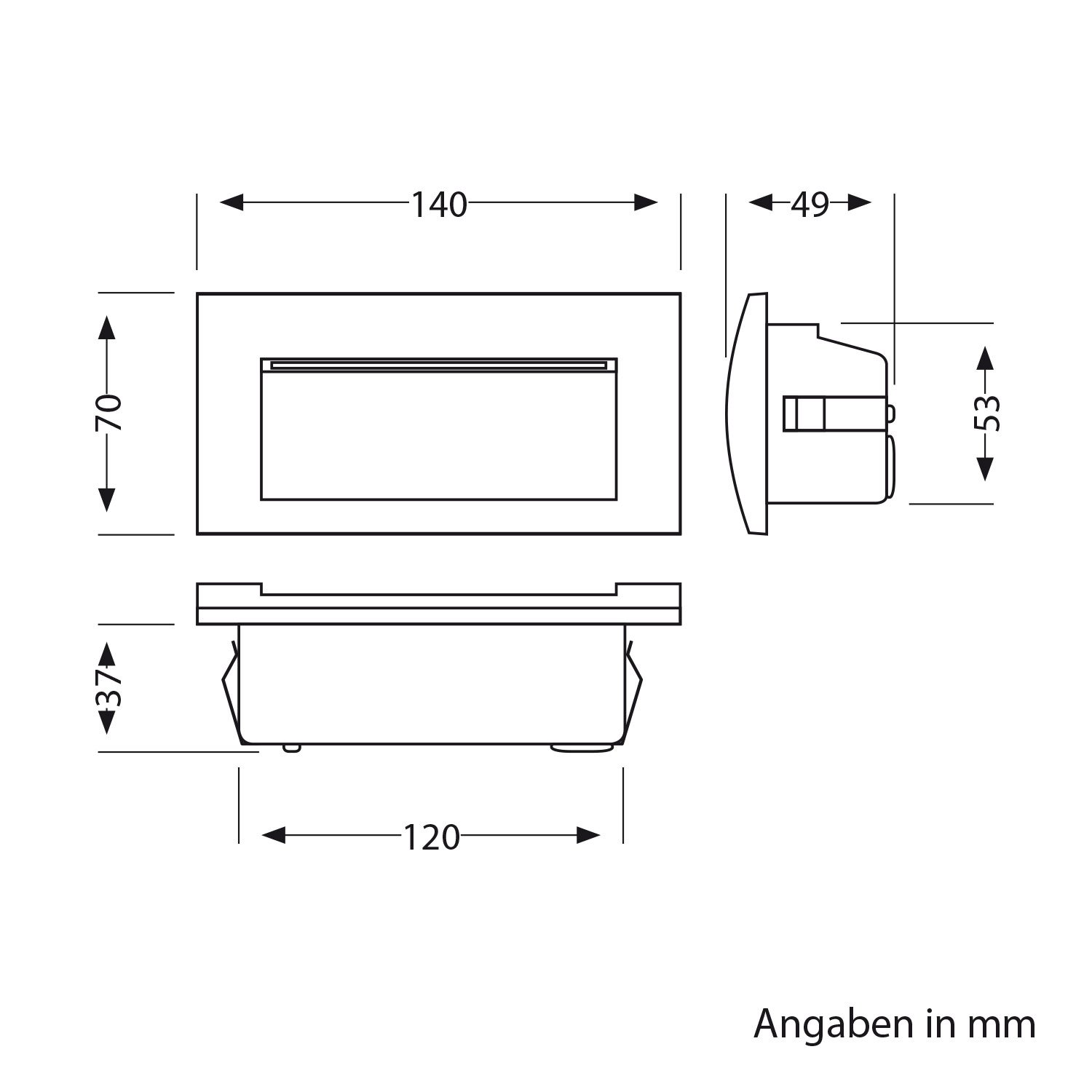 ledscom.de 4x LED Wandeinbauleuchte ZIBAL, Downlight für außen, IP65 matt, 140 x 70mm, 3,3 W, 223lm, kaltweiß