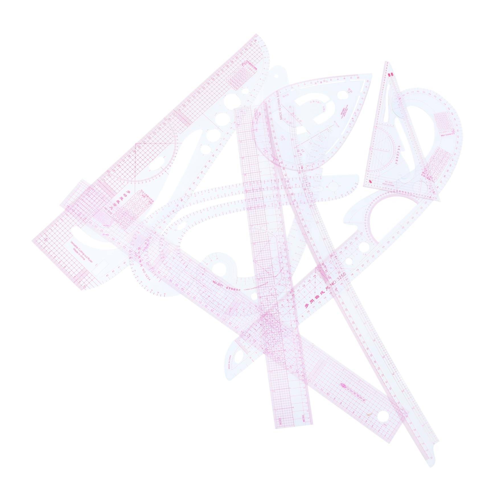 Regla de Costura de Precisión para Pruebas de Ropa 1 Juego | Diseño y Remodelación, Uso Diy, Conjunto de 9 Piezas Regla de Corte, Manga, Escala y Curva