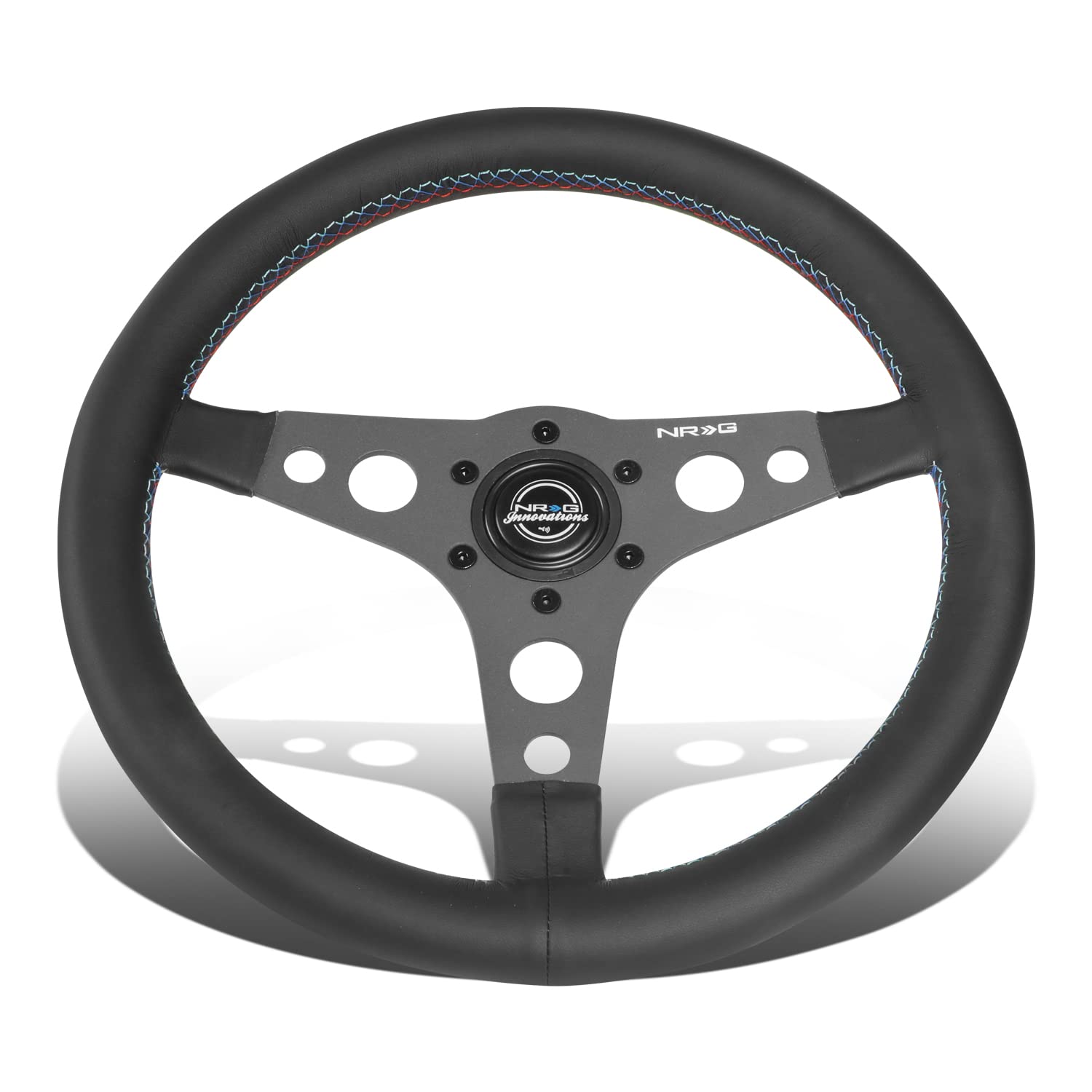 Amazon | NRG Innovations NRG-RST-068BK 350mm ブラックレザー強化