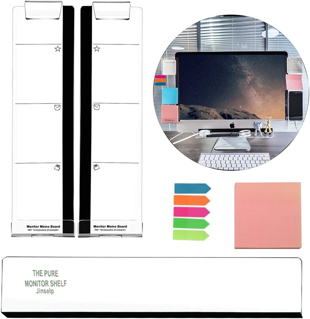 Monitor Memo Board,3 Pcs Acrylic Message Memo Boards Note