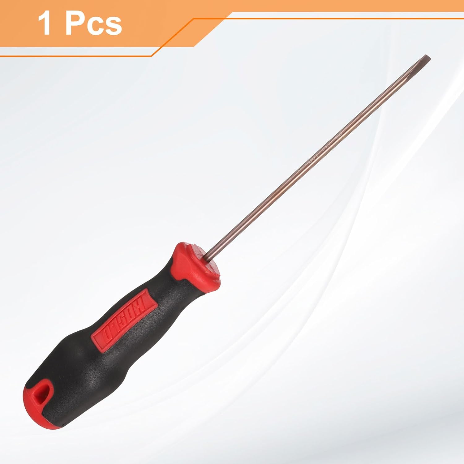 HARFINGTON SL3 Flat Head Screwdriver 7.28" Magnetic Screwdrivers 3.35" Heat-Treated S2 Alloy Steel with Ergonomic Handle for DIY Repairing, Red Brown
