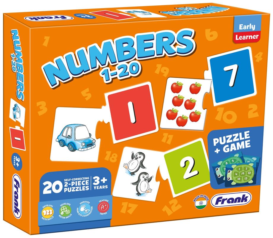 Image of Frank Numbers 1-20 Puzzle & Game | Fun & Interactive Self-Correcting Number Puzzle for Kids 3+ Years | Educational Toy for Number Recognition, Focus & Cognitive Development | Motor Skills