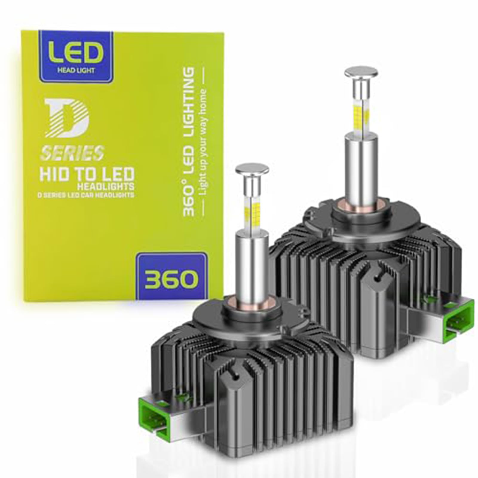 SageSunny D3S Bombilla Led 360° Emittant 6000k Blanco 110W Kit de Conversión para Faro de Coche, Juego de 2-24 Meses de Garantía