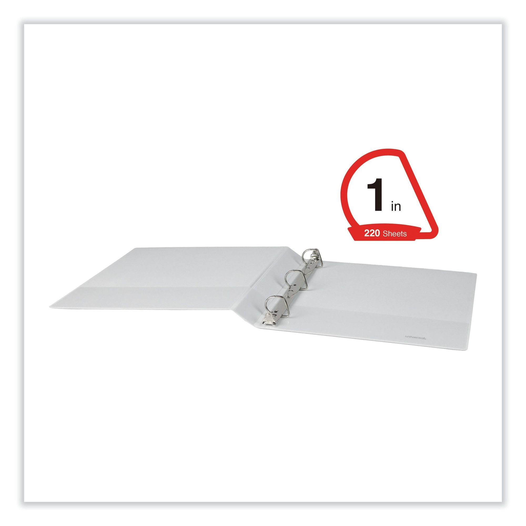 Universal Raccoglitore inclinato con anello a D, 3 anelli, capacità 2,5 cm, 11 x 8,5, bianco, 12/cartone