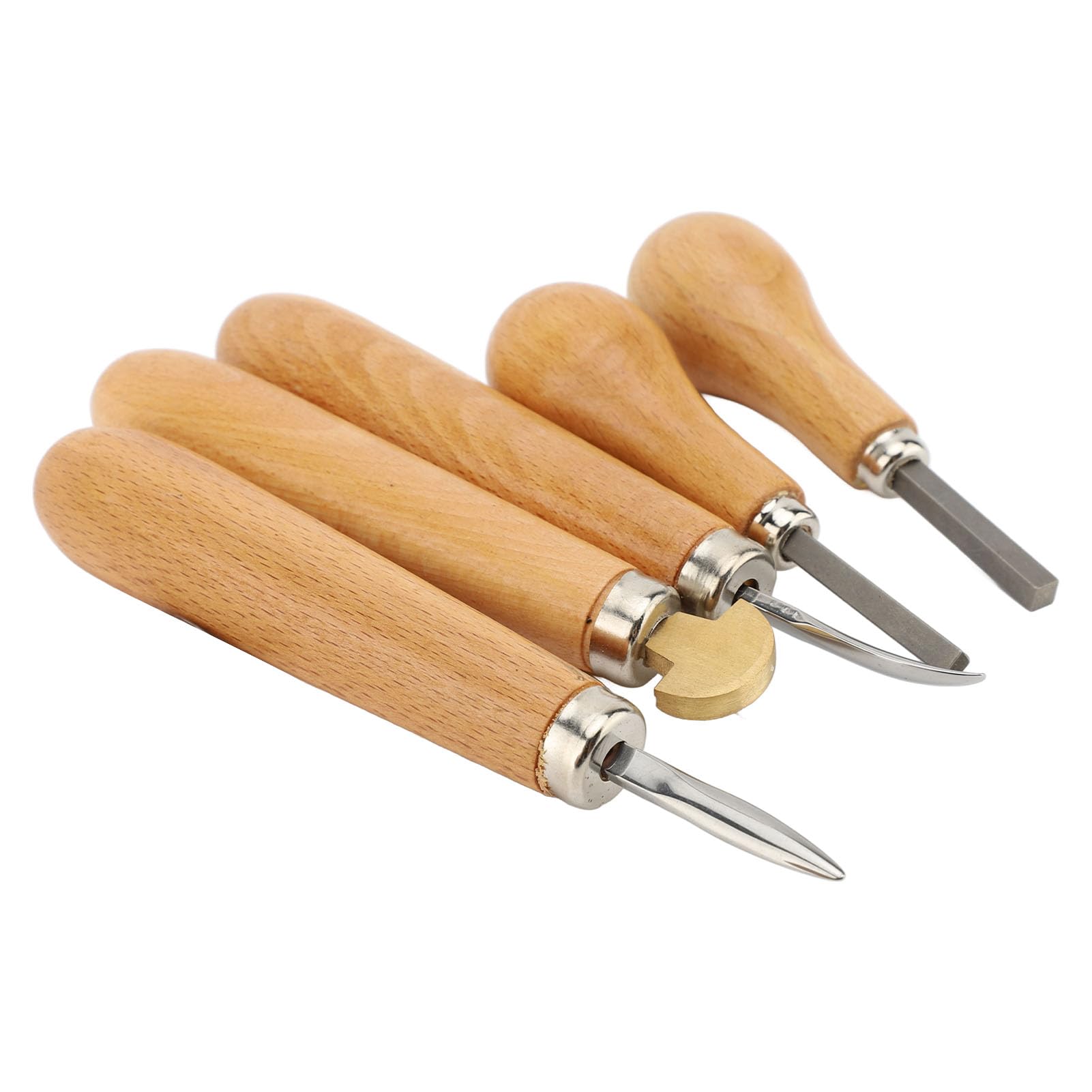 5Pcs Jewelry Setting Tools, Beech Wood, Metal Jewelry Stone Prong Pusher, Engraver Tool Set for Professional Jeweler Beginners
