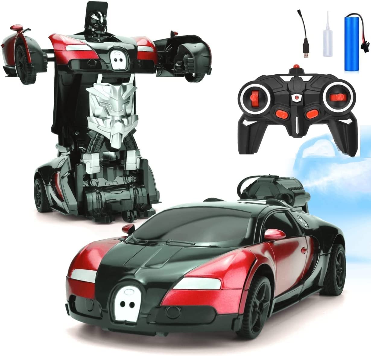N2K2 ENTERPRISE 2 In 1 Automatic Robot Converted Remote Control Car With Light Sound 1:18 Scale 360°Drifting Deformation Robot Rc Car Toy Kids Boys (Multicolor) (B097HKYVB2) Amazon Price History, Amazon Price Tracker